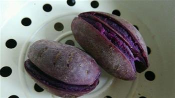 椰汁紫薯馒头的做法图解1