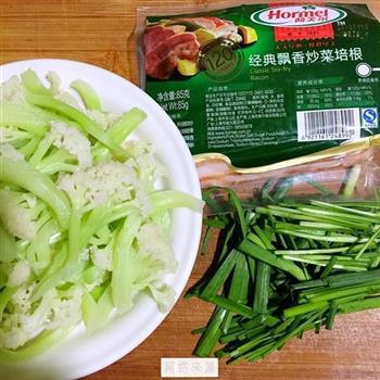 培根炒花菜的做法步骤1
