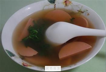 火腿肠茼蒿汤怎么做，火腿肠茼蒿汤怎么做好吃，火腿肠茼蒿汤做法