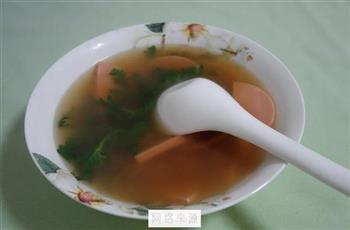 火腿肠茼蒿汤怎么做，火腿肠茼蒿汤怎么做好吃，火腿肠茼蒿汤做法