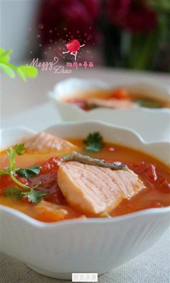 三文鱼番茄汤的做法步骤9