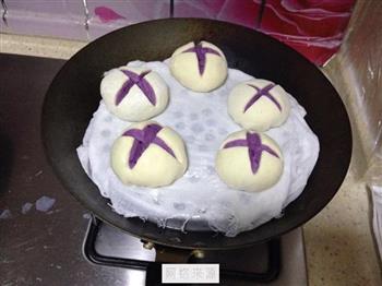 奶香紫薯花开馒头的做法步骤10
