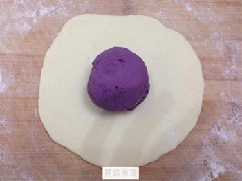 奶香紫薯花开馒头的做法步骤7