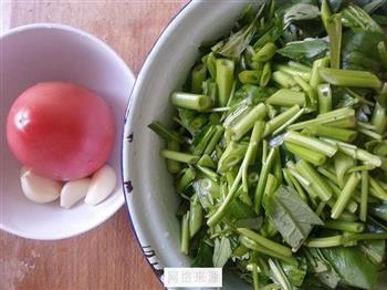 西红柿炒空心菜的做法步骤1
