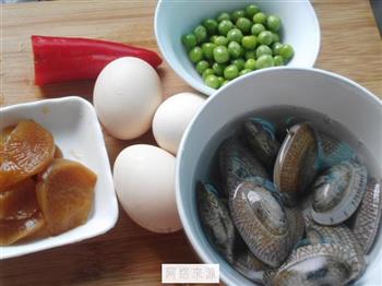 豌豆花蛤煎蛋的做法步骤1