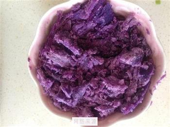 糯软香甜紫薯豆沙糕的做法图解1