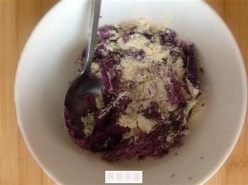 糯软香甜紫薯豆沙糕的做法步骤3