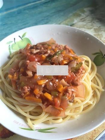 番茄肉沫意大利面的做法步骤8