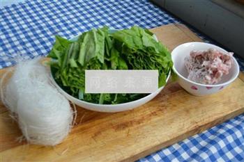 小白菜汆丸子的做法步骤1