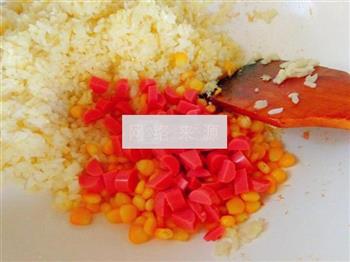 玉米火腿炒饭的做法步骤6