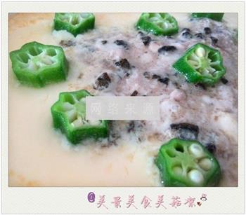 海苔肉饼蒸蛋会秋葵的做法图解4