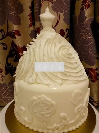 婚礼蛋糕--欧式婚纱的做法图解12