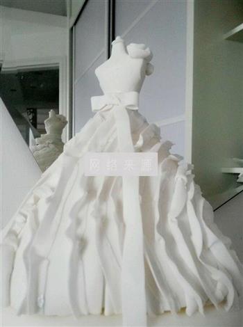 婚礼蛋糕--欧式婚纱的做法图解14