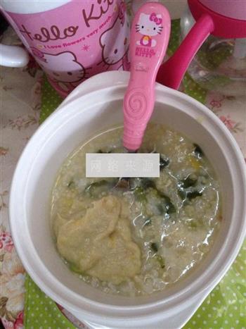 宝宝板栗鸡肉青菜粥的做法步骤8