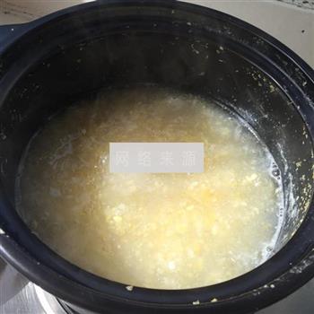 小白菜玉米粒海鲜粥的做法步骤4