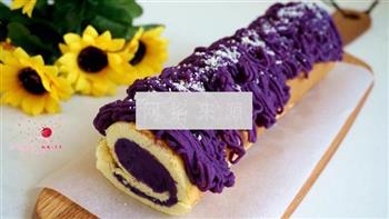 紫薯戚风蛋糕卷的做法步骤24