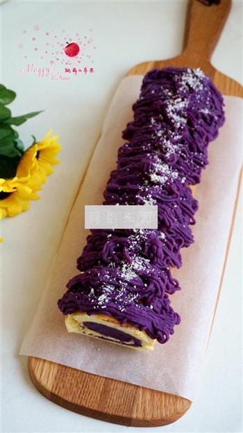 紫薯戚风蛋糕卷的做法图解25