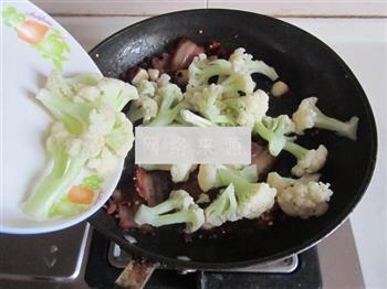 豆豉腊肉煸花菜的做法图解5
