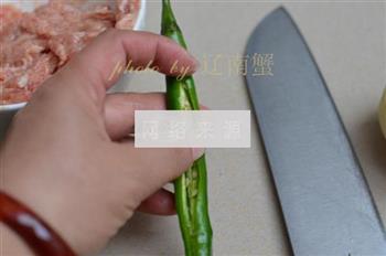 青椒酿肉的做法图解3