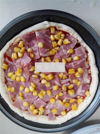 培根玉米粒披萨的做法图解11