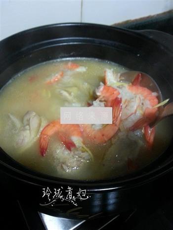 鲜虾土鸡砂锅粥的做法图解6