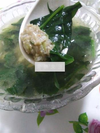葱香羊肉丸菠菜汤的做法步骤11