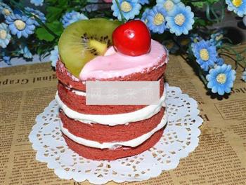 夹心红丝绒水果蛋糕的做法步骤32