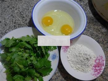 芹菜叶鸡蛋饼的做法步骤1