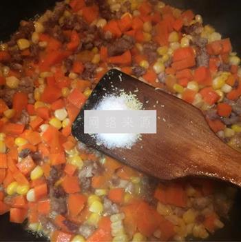 玉米胡萝卜炒肉末的做法步骤9