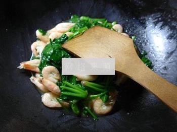 江白虾炒菠菜的做法步骤7
