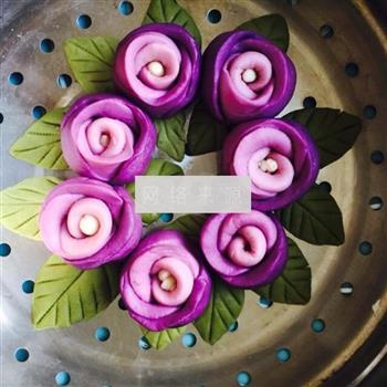 紫薯玫瑰花环馒头的做法图解17