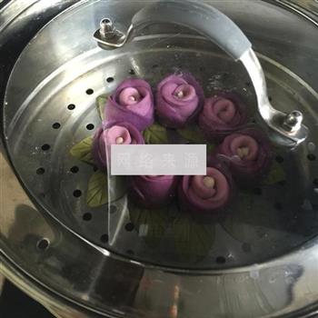 紫薯玫瑰花环馒头的做法图解18