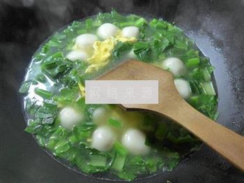 油菜蕻鸡蛋煮汤圆的做法步骤14