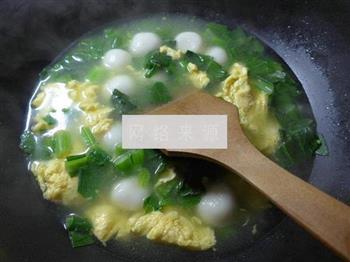 油菜蕻鸡蛋煮汤圆的做法步骤17