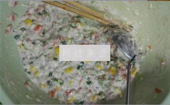 虾仁荸荠蔬菜饼的做法图解2