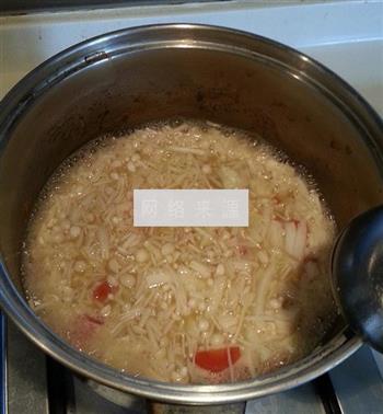 金针菇味噌汤的做法图解4