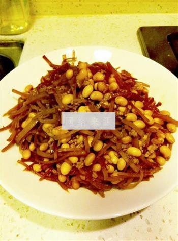 咸菜炒黄豆的做法步骤8