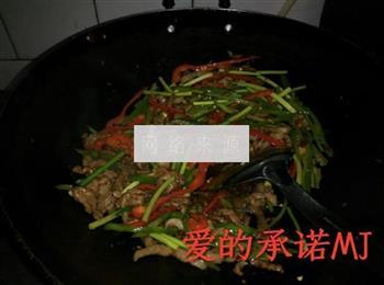 青红椒蒜苔肉丝的做法步骤7