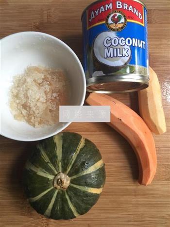 南瓜红薯椰汁西米露的做法步骤1