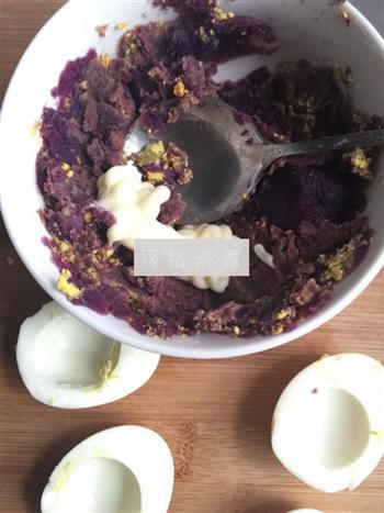 鸡蛋紫薯沙拉的做法图解2