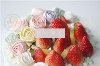草莓水果奶油裱花蛋糕的做法图解19