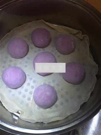 奶香紫薯豆沙包的做法步骤19
