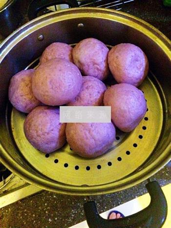 奶香紫薯豆沙包的做法图解20