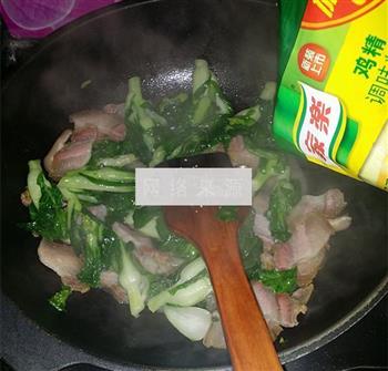 咸肉炒青菜苔的做法步骤5
