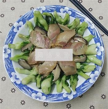 咸肉炒青菜苔的做法图解6