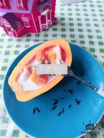 野米花胶炖木瓜的做法图解11