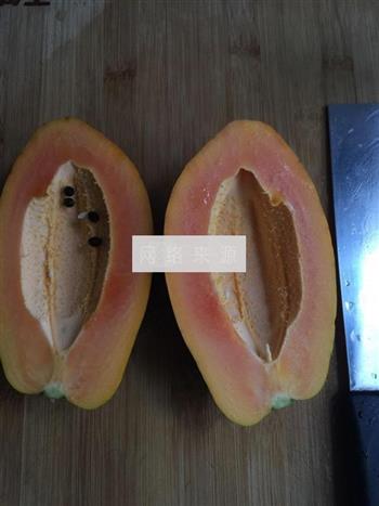 野米花胶炖木瓜的做法步骤5