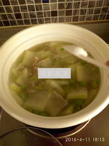 青豆冬瓜肉片汤的做法步骤6
