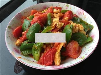 西红柿青椒炒蛋的做法步骤6