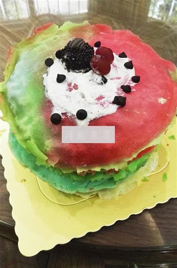 彩虹千层蛋糕的做法步骤10